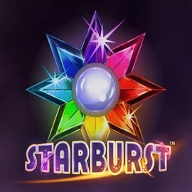 Starburst online game logo by NetEnt on kingmakercasinos-es.com